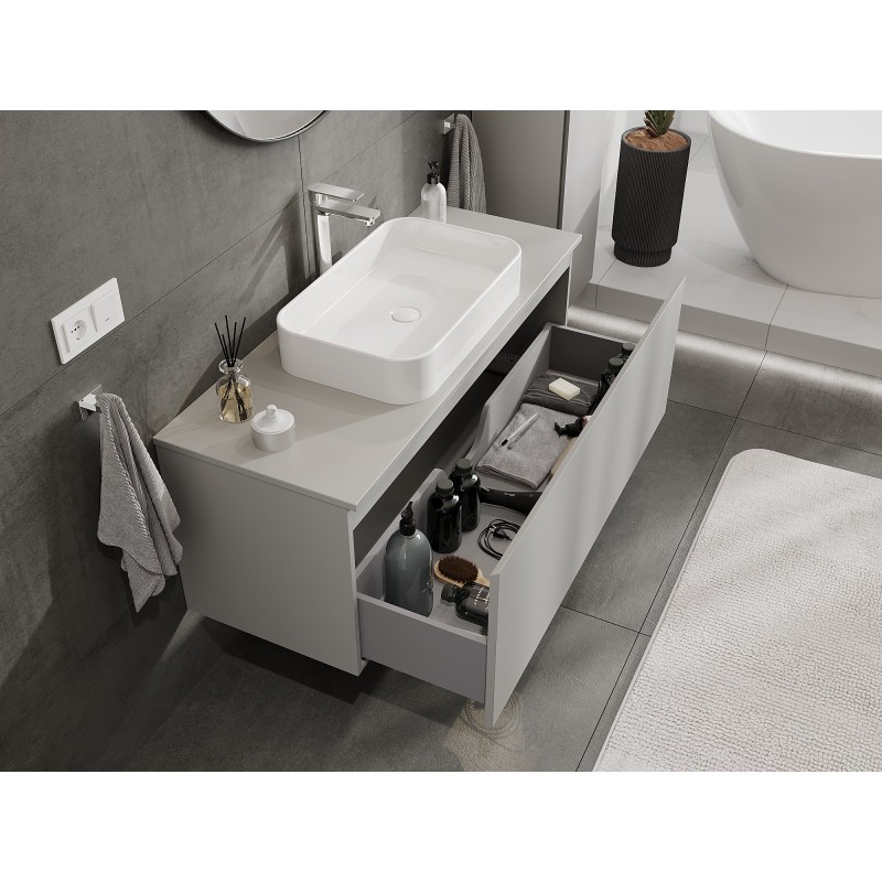 Mexen Orio mueble de baño para lavabo de 120 cm con encimera, 1 cajón, gris mate - 91A10-12047-1-BFC62
