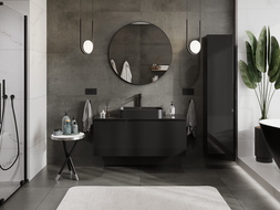 Mexen Orio armario de baño bajo lavabo 120 cm con encimera, 1 cajón, negro brillo - 91A10-12047-1-BFC70