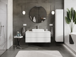 Mexen Orio armario de baño para lavabo 120 cm con encimera, 2 cajones, blanco mate - 91A10-12047-2-BFFC01