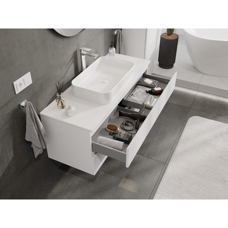 Mexen Orio armario de baño para lavabo 120 cm con encimera, 2 cajones, blanco mate - 91A10-12047-2-BFFC01