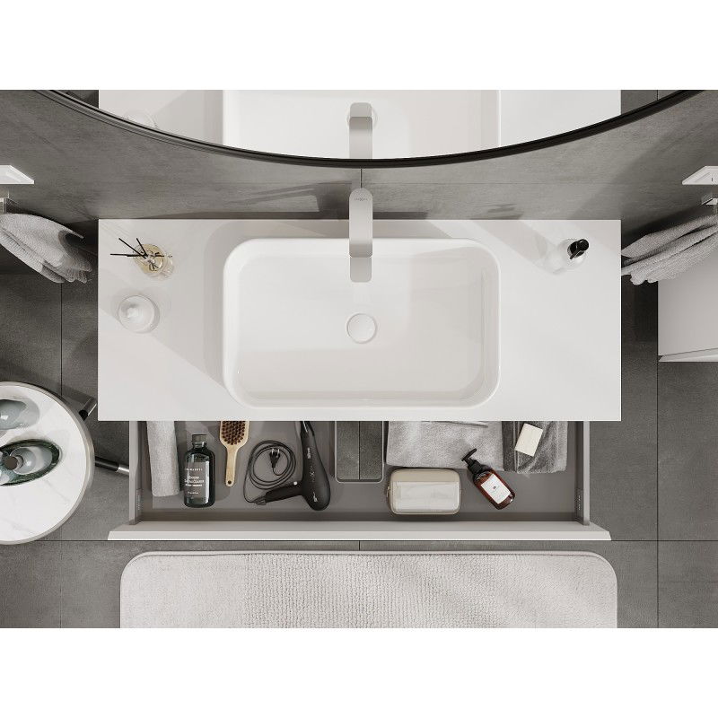 Mexen Orio bathroom cabinet for sink 120 cm with countertop, 2 drawers, matte white - 91A10-12047-2-BFFC01