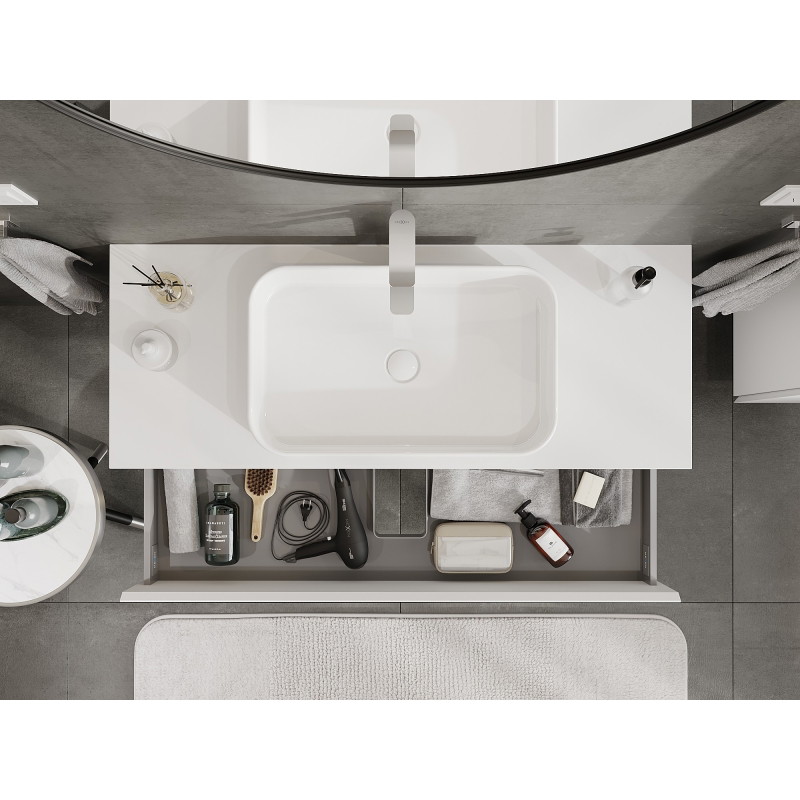Mexen Orio bathroom cabinet under washbasin 120 cm with countertop, 2 drawers, white matte - 91A10-12047-2-BFFC01