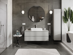 Mexen Orio Badezimmer-Unterschrank 120 cm mit Arbeitsplatte, 2 Schubladen, grau matt - 91A10-12047-2-BFFC62