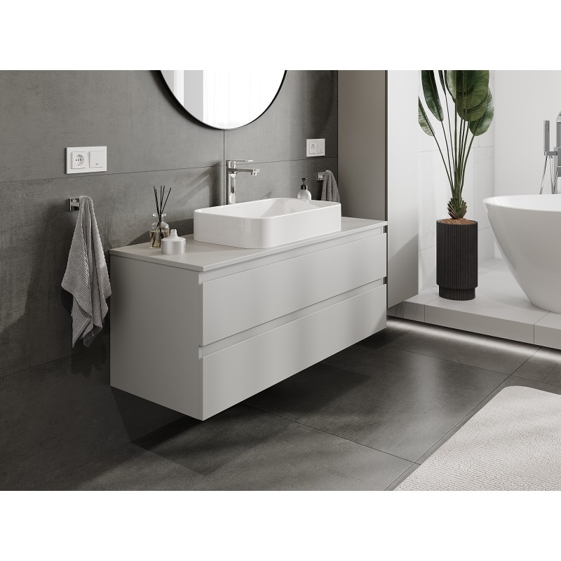 Mexen Orio armario de baño bajo lavabo 120 cm con encimera, 2 cajones, gris mate - 91A10-12047-2-BFFC62