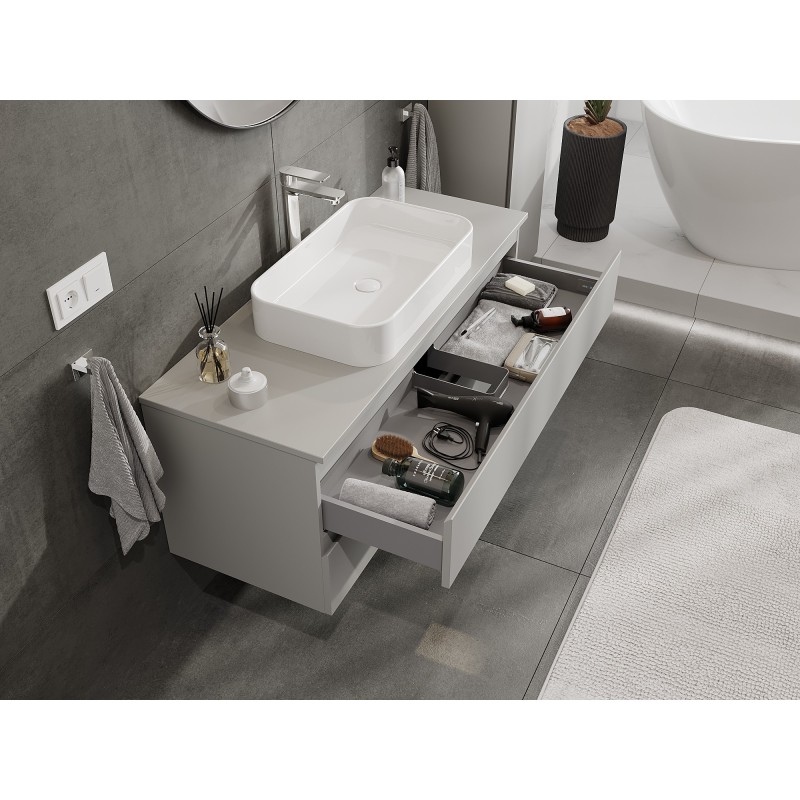 Mexen Orio armadietto da bagno sotto lavabo 120 cm con piano, 2 cassetti, grigio opaco - 91A10-12047-2-BFFC62