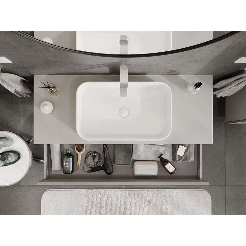 Mexen Orio bathroom cabinet for washbasin 120 cm with countertop, 2 drawers, matt grey - 91A10-12047-2-BFFC62