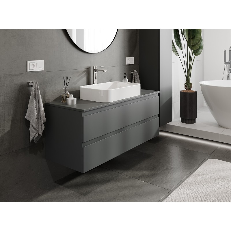 Mexen Orio mobile da bagno per lavabo 120 cm con piano, 2 cassetti, graffite opaco - 91A10-12047-2-BFFC66