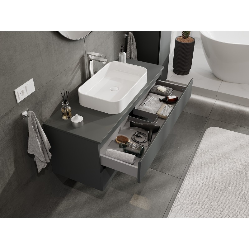 Mexen Orio mueble de baño bajo lavabo 120 cm con encimera, 2 cajones, grafito mate - 91A10-12047-2-BFFC66