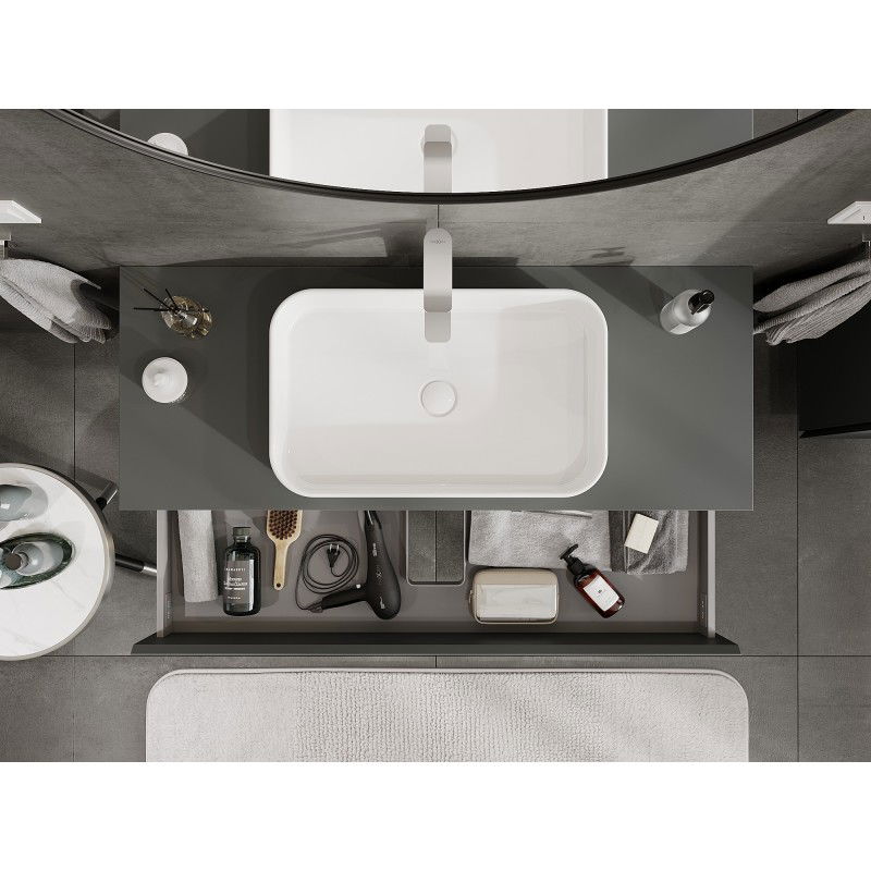 Mexen Orio meuble de salle de bain sous lavabo 120 cm avec plateau, 2 tiroirs, graphite mat - 91A10-12047-2-BFFC66