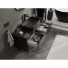 Mexen Orio mueble de baño inferior de 120 cm con encimera, 2 cajones, negro brillo - 91A10-12047-2-BFFC70