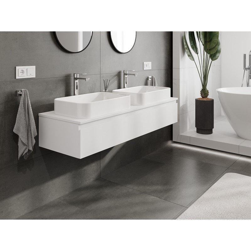 Mexen Orio mobiletto da bagno sottolavabo 140 cm con piano, 1 cassetto, bianco opaco - 91A10-14023-1-BFC01