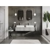 Mexen Orio mueble de baño bajo lavabo de 140 cm con encimera, 1 cajón, gris mate - 91A10-14023-1-BFC62