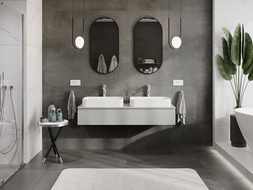 Mexen Orio badkamerkast 140 cm met blad, 1 lade, grijs mat - 91A10-14023-1-BFC62