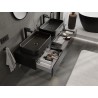 Mexen Orio mobile bagno per lavabo 140 cm con piano, 1 cassetto, nero lucido - 91A10-14023-1-BFC70