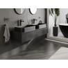 Mexen Orio armario de baño para lavabo de 140 cm con encimera, 1 cajón, negro mate - 91A10-14023-1-BFC71