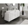 Mexen Orio armario de baño bajo lavabo 140 cm con encimera, 2 cajones, blanco brillo - 91A10-14047-2-BFFC00