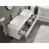 Mexen Orio bathroom cabinet for a washbasin 140 cm with countertop, 2 drawers, white gloss - 91A10-14047-2-BFFC00