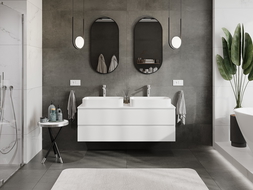 Mexen Orio mobile da bagno sotto lavabo 140 cm con piano, 2 cassetti, bianco opaco - 91A10-14047-2-BFFC01