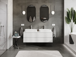 Mexen Orio mueble de baño bajo lavabo 140 cm con encimera, 2 cajones, blanco mate - 91A10-14047-2-BFFC01