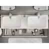 Mexen Orio mueble de baño bajo lavabo 160 cm con encimera, 1 cajón, blanco brillante - 91A10-16023-1-BFC00