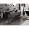 Mexen Orio mueble de baño bajo lavabo de 160 cm con encimera, 1 cajón, negro mate - 91A10-16023-1-BFC71
