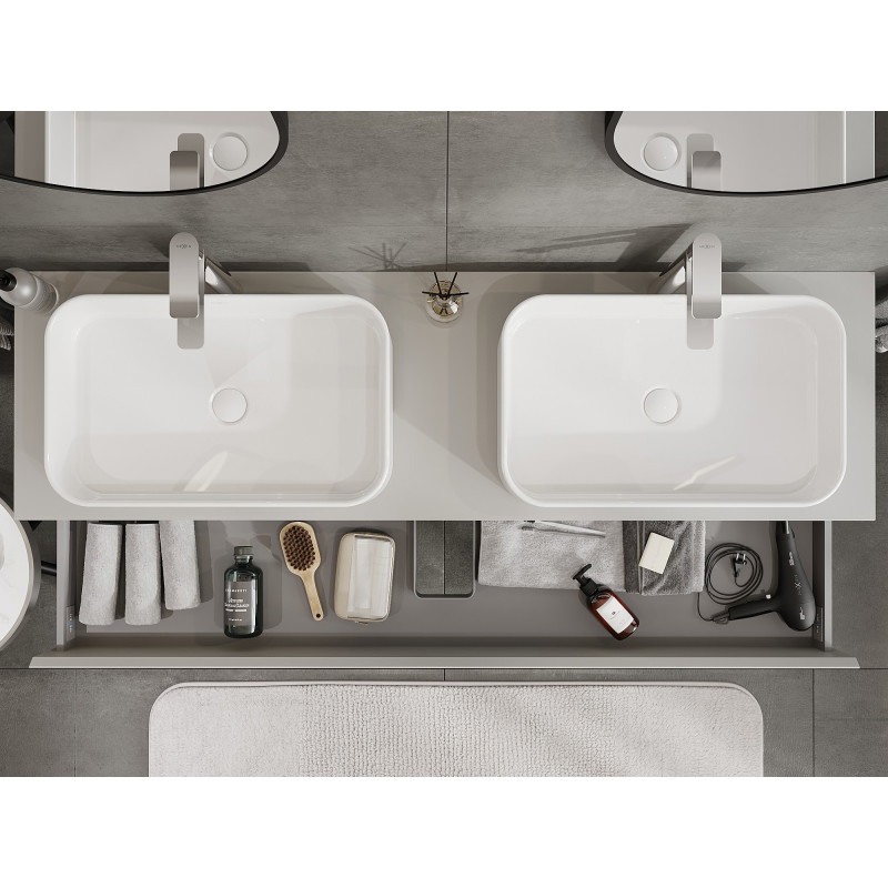 Mexen Orio vannitoa kapp valamu all 160 cm koos tööpinnaga, 2 sahtlit, hall matt - 91A10-16047-2-BFFC62