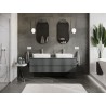 Mexen Orio mobile da bagno sotto lavabo 160 cm con piano, 2 cassetti, grafite opaco - 91A10-16047-2-BFFC66