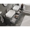 Mexen Orio mueble de baño bajo lavabo de 160 cm con tablero, 2 cajones, grafito mate - 91A10-16047-2-BFFC66