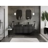 Mexen Orio mueble de baño bajo lavabo 160 cm con encimera, 2 cajones, negro mate - 91A10-16047-2-BFFC71