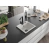 Mexen Milo 1-bowl granite sink with Rita kitchen tap, white - 6505-20-670300-70