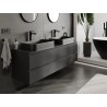 Mexen Orio mueble de baño bajo lavabo 160 cm con encimera, 2 cajones, negro mate - 91A10-16047-2-BFFC71