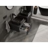 Mexen Rivel bathroom cabinet under washbasin 50 cm with top, 1 drawer, grooved, matte black - 91A20-05023-1-BFC71