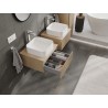 Mexen Rivel szafka łazienkowa podumywalkowa 50 cm z blatem, 1 szuflada, ryflowana , dąb - 91A20-05023-1-BFC81