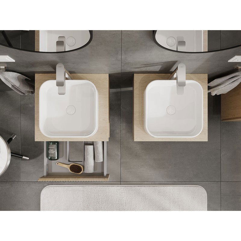 Mexen Rivel ντουλάπι μπάνιου κάτω από νιπτήρα 50 cm με πάγκο, 1 συρτάρι, με