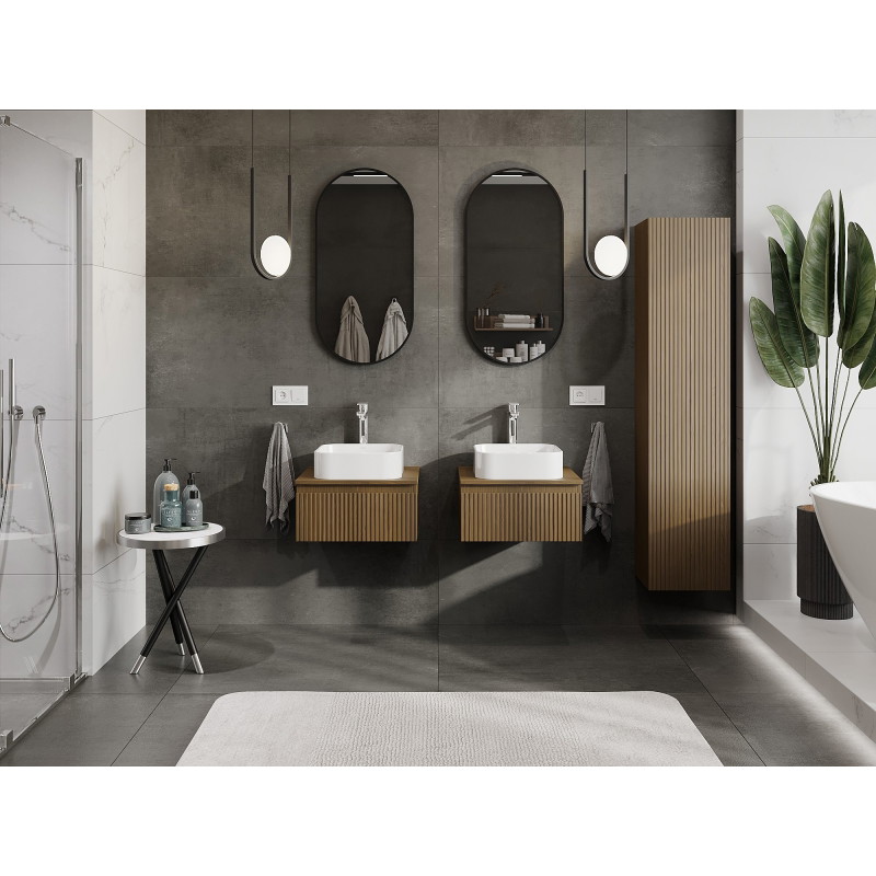 Mexen Rivel vannitoa allkapp 50 cm lauaplaadiga, 1 sahtel, soonikkoes, pähkel - 91A20-05023-1-BFC86