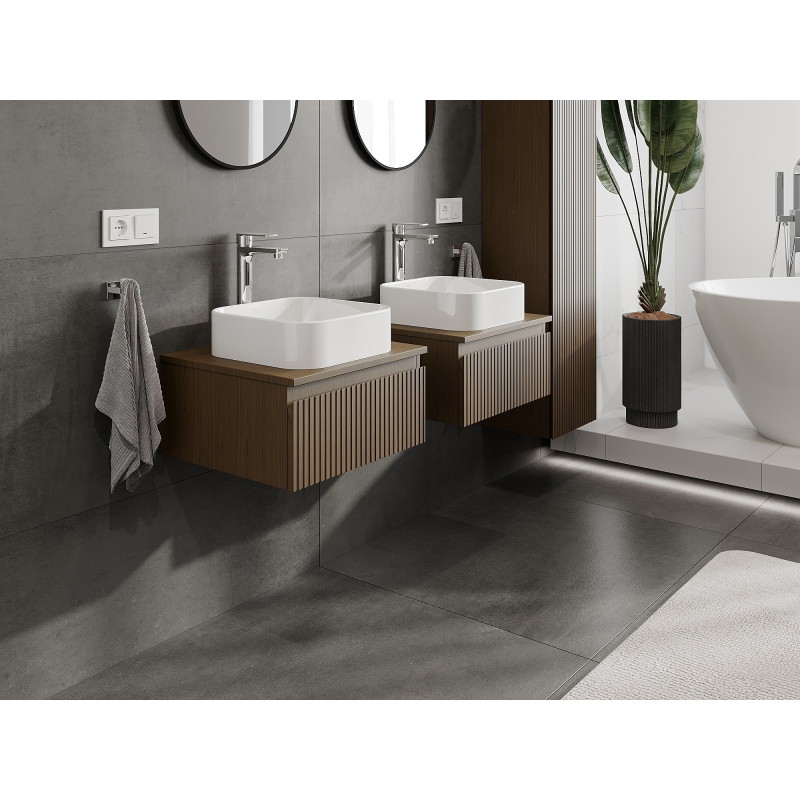 Mexen Rivel vannitoa allkapp 50 cm lauaplaadiga, 1 sahtel, soonikkoes, pähkel - 91A20-05023-1-BFC86