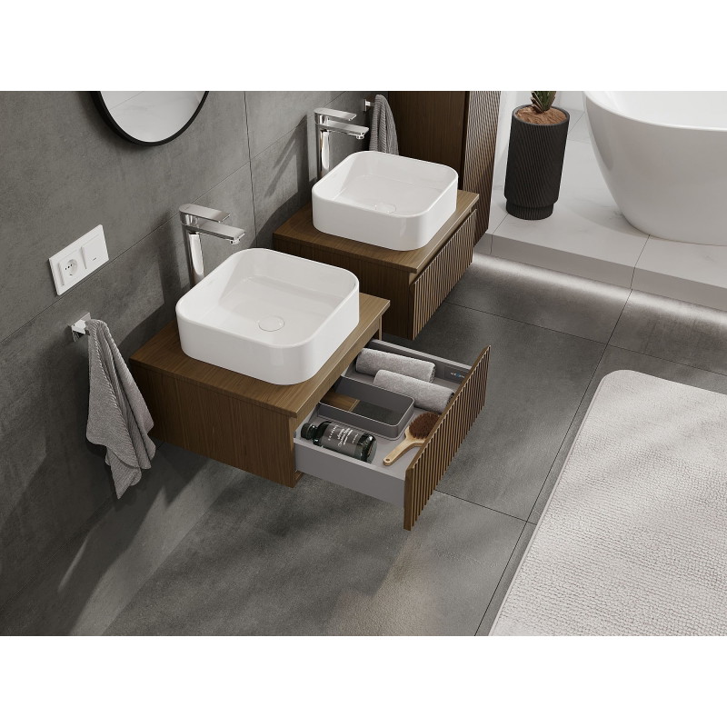 Mexen Rivel vannitoa allkapp 50 cm lauaplaadiga, 1 sahtel, soonikkoes, pähkel - 91A20-05023-1-BFC86