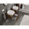 Mexen Rivel mobiletto bagno sottolavabo 50 cm con piano, 1 cassetto, scanalato, noce - 91A20-05023-1-BFC86