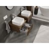Mexen Rivel szafka łazienkowa podumywalkowa 50 cm z blatem, 1 szuflada, ryflowana , orzech - 91A20-05023-1-BFC86