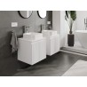 Mexen Rivel armario de baño bajo lavabo 50 cm con encimera, 1 cajón, ranurado, blanco mate - 91A20-05047-1-BFC01