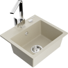 Mexen Milo lavello in granito 1-vasca con miscelatore da cucina Rita, beige - 6505-69-670300-00