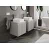 Mexen Rivel mueble de baño bajo lavabo de 50 cm con encimera, 1 cajón, acanalado, gris mate - 91A20-05047-1-BFC62