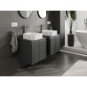 Mexen Rivel armario de baño debajo del lavabo de 50 cm con encimera, 1 cajón, estriado, grafito mate - 91A20-05047-1-BFC66