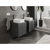 Mexen Rivel szafka łazienkowa podumywalkowa 50 cm z blatem, 1 szuflada, ryflowana , grafit mat - 91A20-05047-1-BFC66