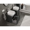 Mexen Rivel badkamerkast onder de wastafel 50 cm met blad, 1 lade, geribbeld, grafiet mat - 91A20-05047-1-BFC66