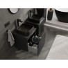 Mexen Rivel 50 cm Bathroom Cabinet with Countertop, 1 Drawer, Grooved, Black Matte - 91A20-05047-1-BFC71