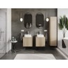 Mexen Rivel bathroom cabinet under sink 50 cm with countertop, 1 drawer, fluted, oak - 91A20-05047-1-BFC81
