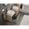 Mexen Rivel szafka łazienkowa podumywalkowa 50 cm z blatem, 1 szuflada, ryflowana , dąb - 91A20-05047-1-BFC81