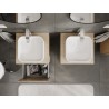 Mexen Rivel bathroom cabinet under sink 50 cm with countertop, 1 drawer, fluted, oak - 91A20-05047-1-BFC81