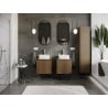 Mexen Rivel 50 cm Bathroom Cabinet with Countertop, 1 Drawer, Grooved, Walnut - 91A20-05047-1-BFC86